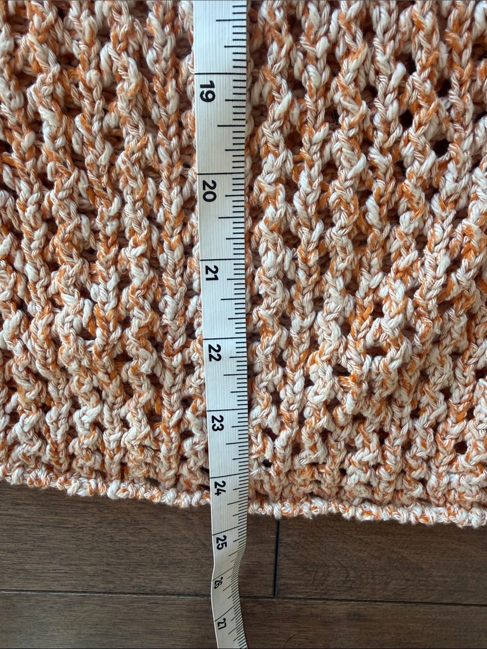 Sundance Orange Cream Open-Knit Hooded Zip Cardigan size small with stretch - Picture 7 of 7